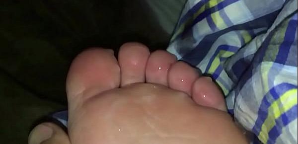  Cum on wife’s hot soles